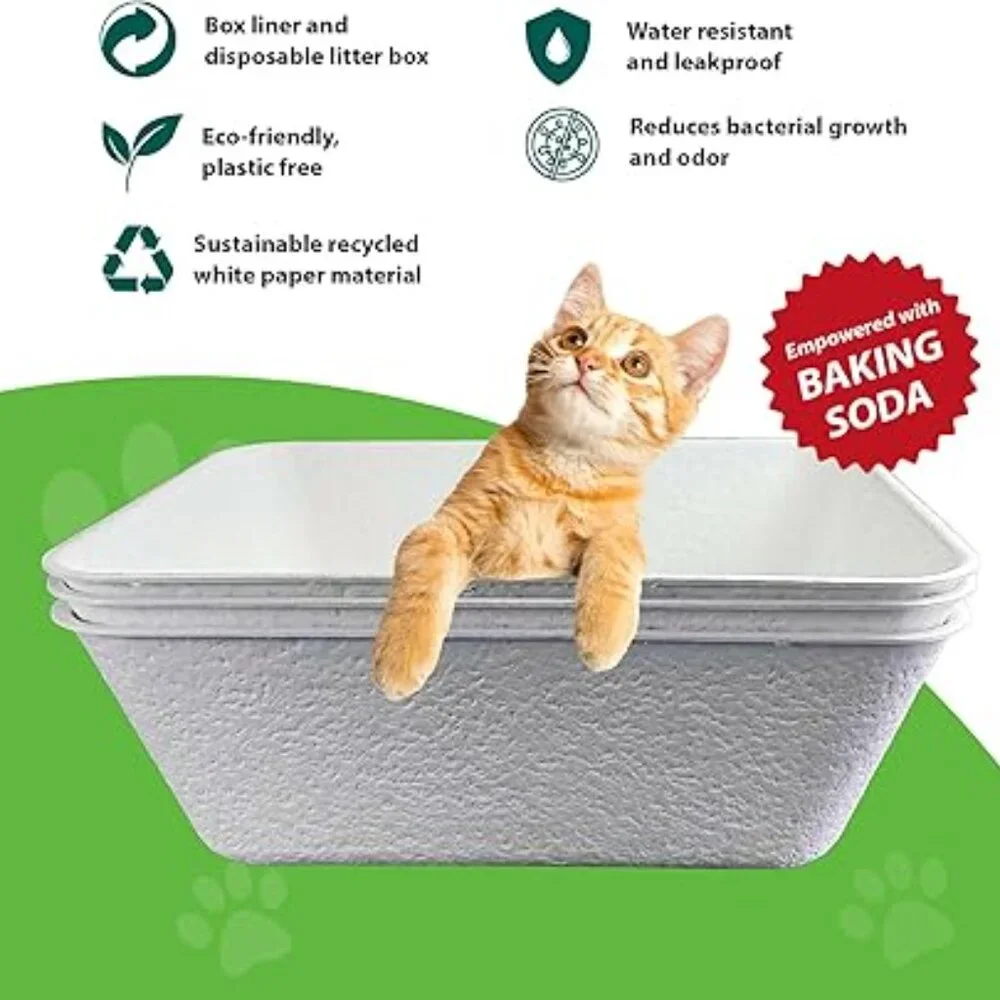 Disposable Litter Boxes for Cats Baking Soda Effect and Maximum Odor Control(5)